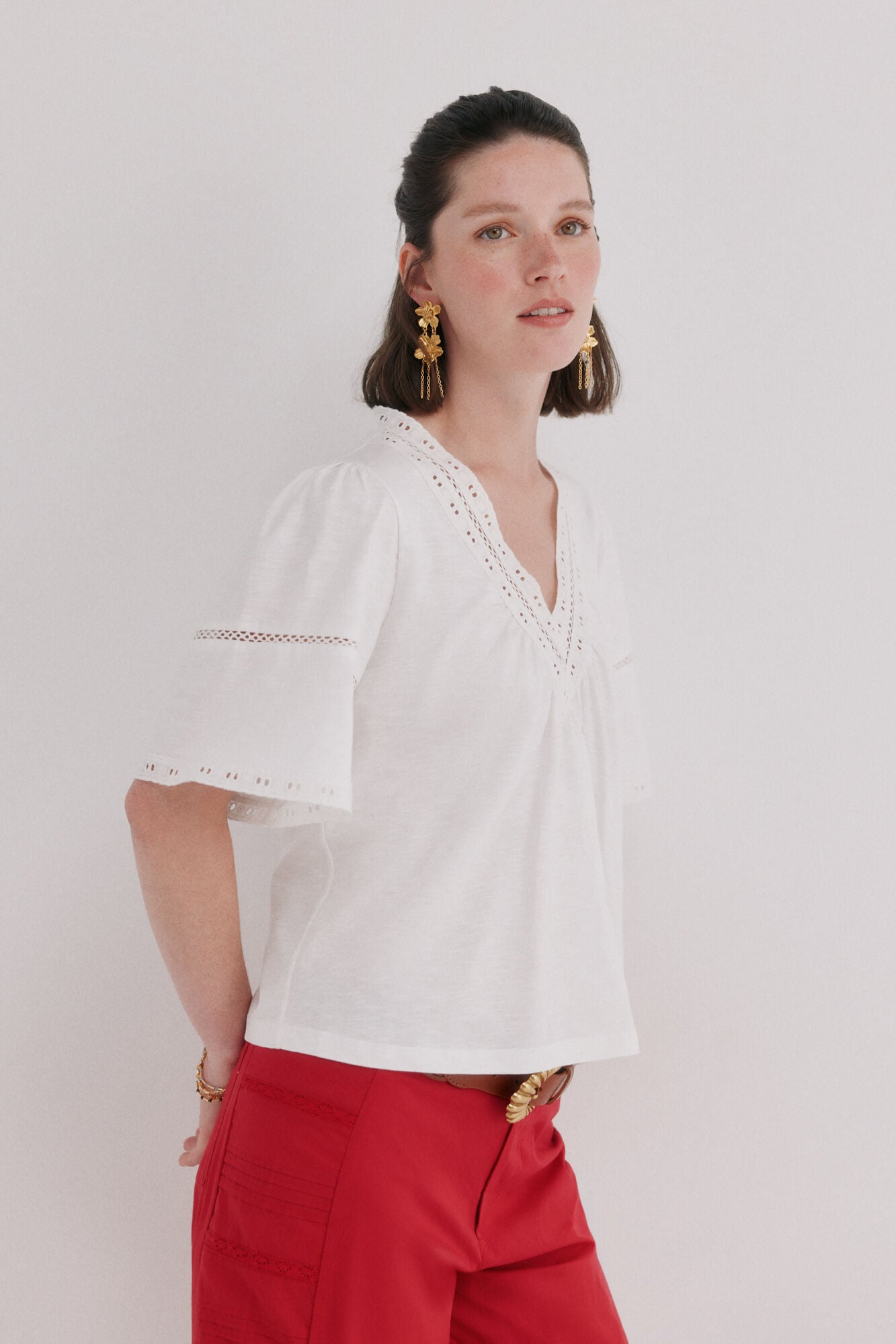 Hoss Intropia Mireia. T-shirt bordados