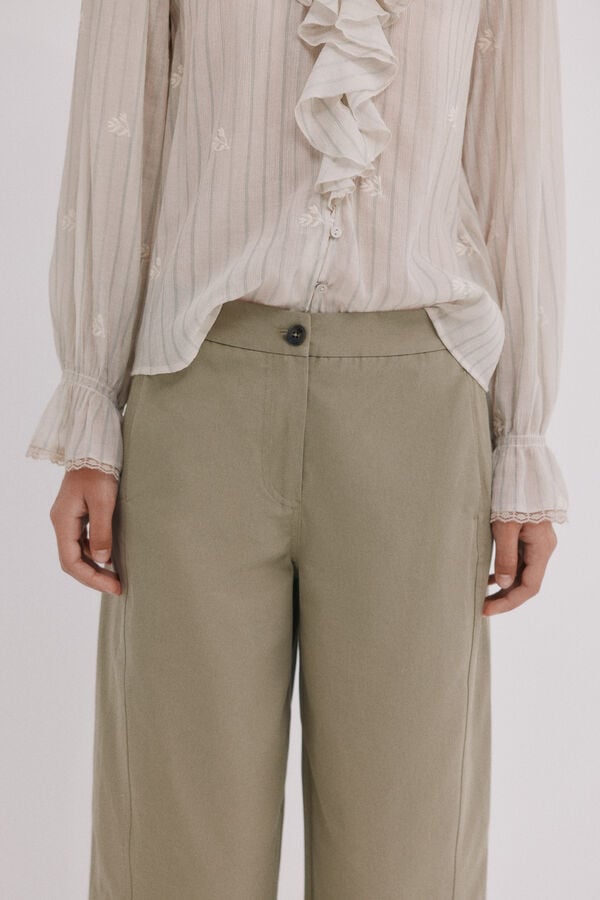 Hoss Intropia Poppy. Pantal&oacute;n chino Kaki