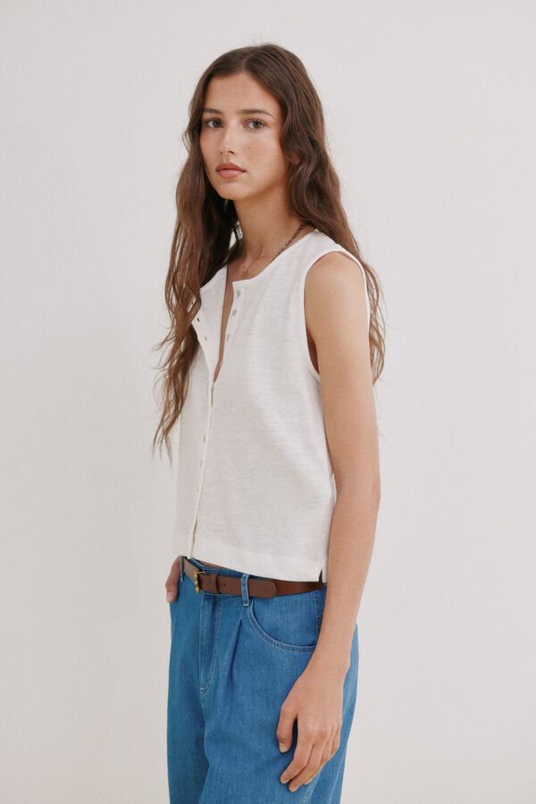 Hoss Intropia Mireia. Camiseta sin mangas tapeta Marfil