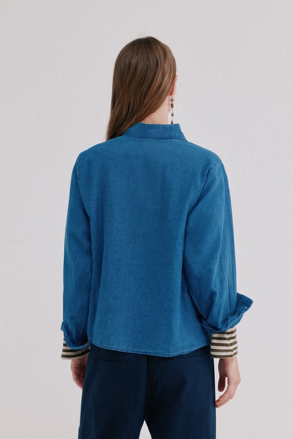 Hoss Intropia Coria. Camisa denim Azul marino