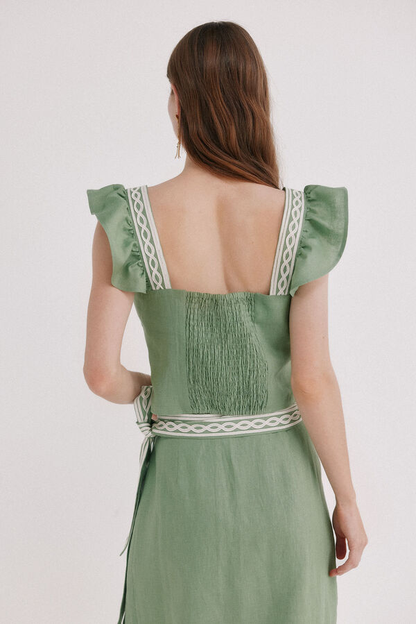 Hoss Intropia Caela. Top bordados Verde