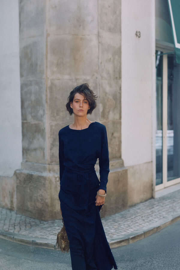 Hoss Intropia Raiven. Falda midi Azul marino