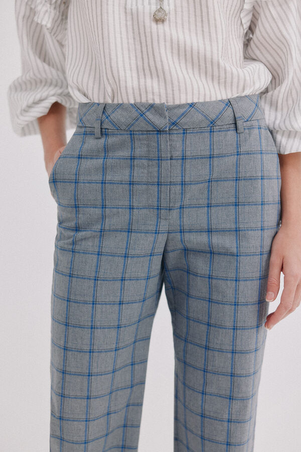 Hoss Intropia Paulina. Pantal&oacute;n cuadros Gris