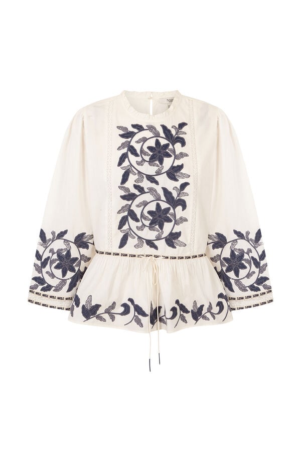 Hoss Intropia Cordelia. Blusa bordados Marfil