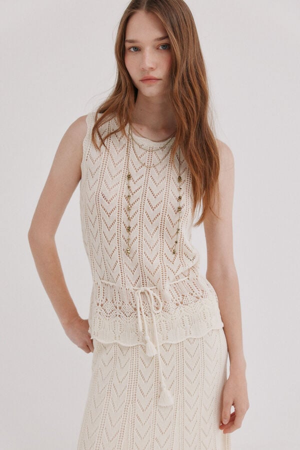 Hoss Intropia Isabella. Top calado Blanco