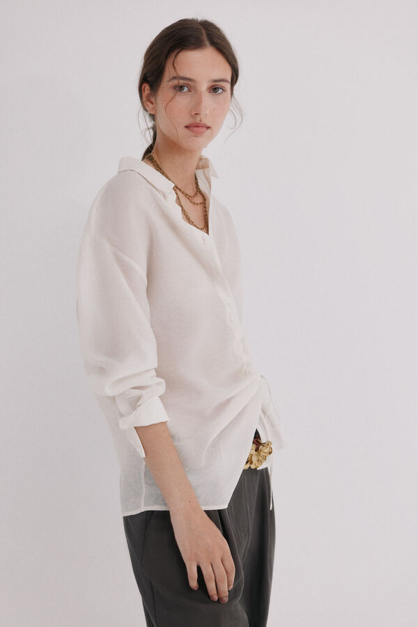 Hoss Intropia Cala. Camisa com folhos Branco