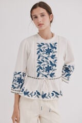 Hoss Intropia Cordelia. Blusa bordados Marfil