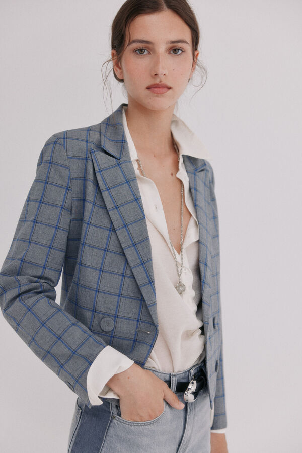 Hoss Intropia Estela. Blazer cuadros Gris