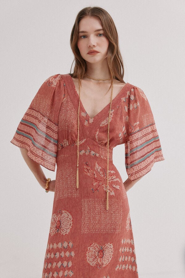 Hoss Intropia Ana. Vestido midi flu&iacute;do Multicolor