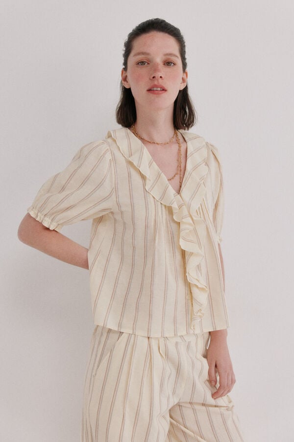 Hoss Intropia Camille. Blusa bordada Marfil