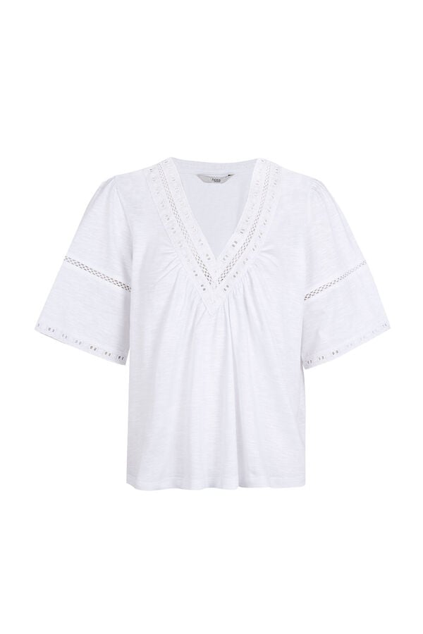 Hoss Intropia Mireia. Camiseta bordados Marfil
