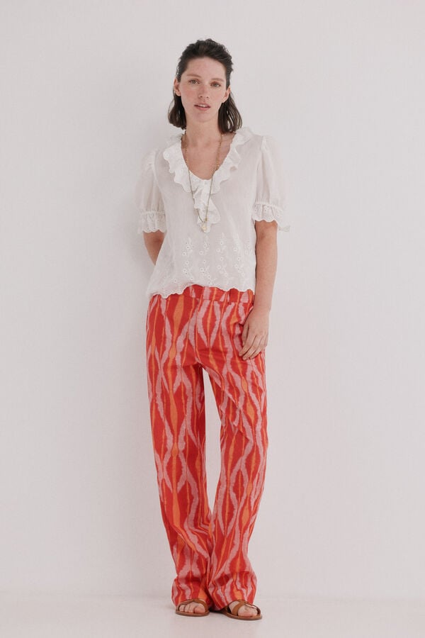Hoss Intropia Perla. Pantal&oacute;n flu&iacute;do estampado Multicolor