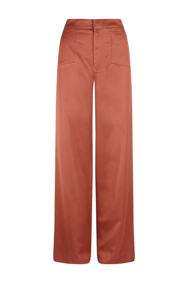 Hoss Intropia Pen&eacute;lope. Pantal&oacute;n tejido satinado Naranja