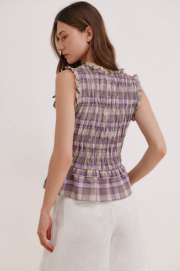 Hoss Intropia Galilea. Top cuadros Lila
