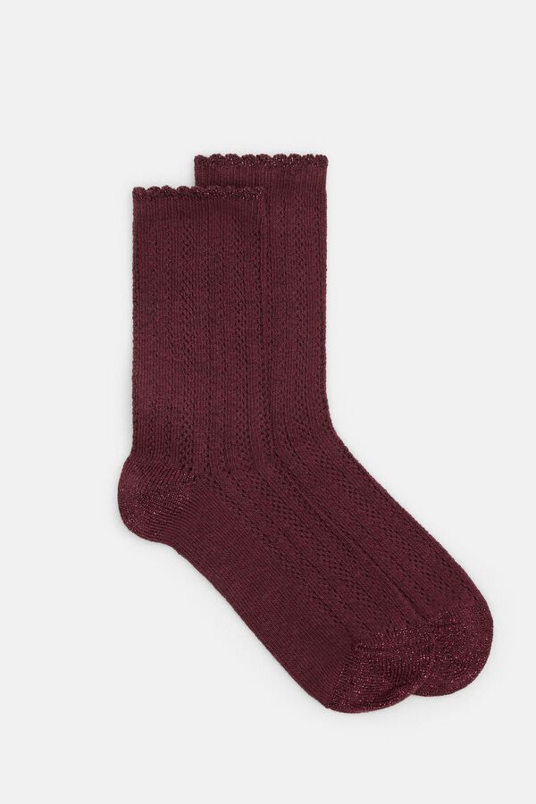 Hoss Intropia Lavinia. Calcetines calados con lurex Vino