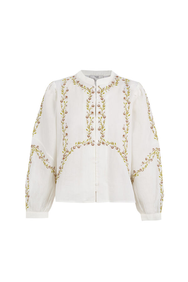 Hoss Intropia Cintya. Camisa bordada Ecru