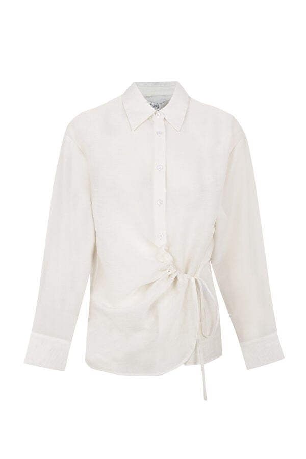 Hoss Intropia Cala. Camisa fruncido Azul