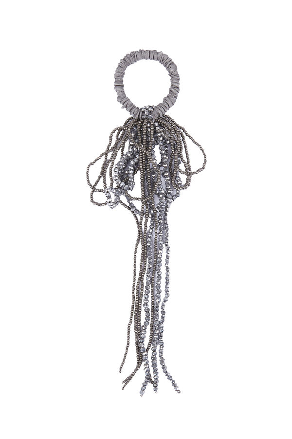 Hoss Intropia Leticia. Coletero plateado de beads Gris