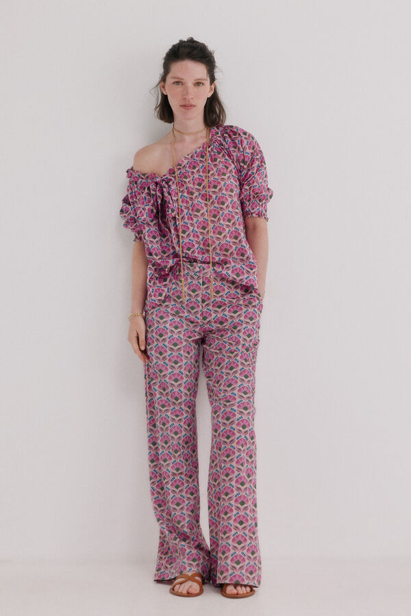 Hoss Intropia Camille. Blusa floral Turquesa