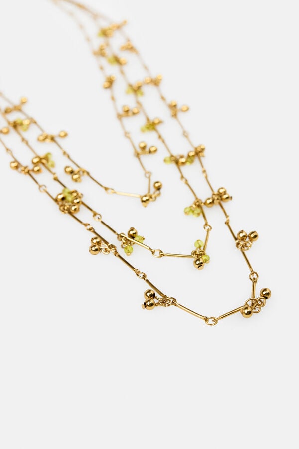 Hoss Intropia Leonor. Collar multitiras ba&ntilde;ado en oro Dorado