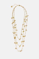 Hoss Intropia Leonor. Collar multitiras ba&ntilde;ado en oro Dorado