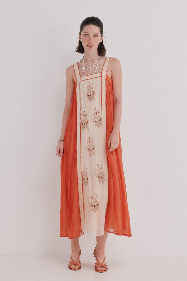 Hoss Intropia Asela. Vestido com missangas Vermelho
