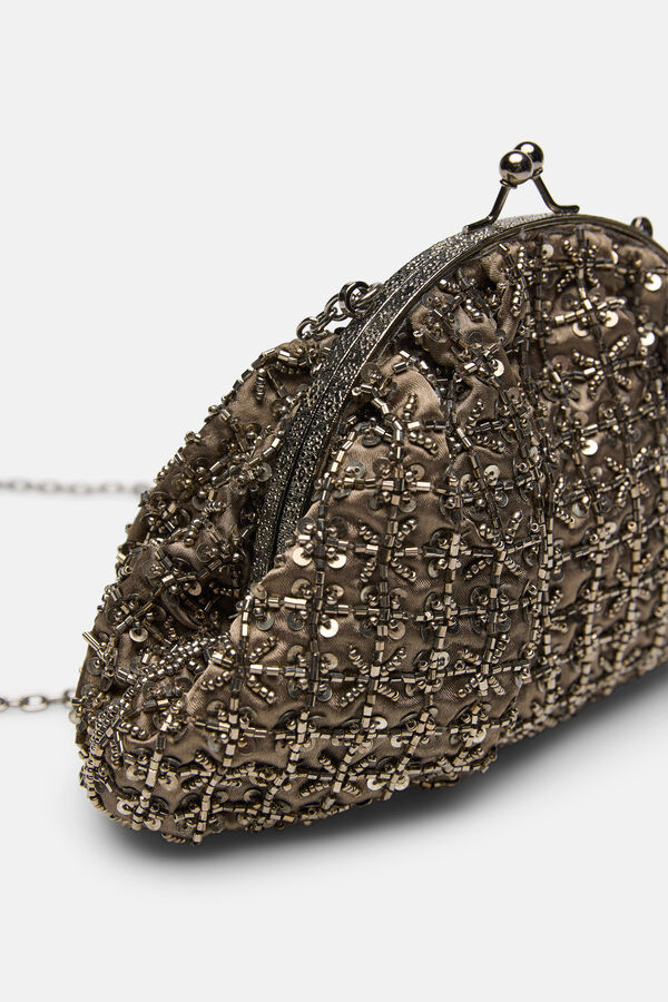 Hoss Intropia Nuria. Clutch bordado Gris