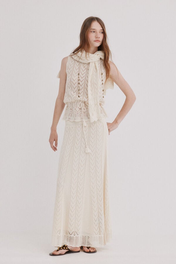 Hoss Intropia Rielle. Falda de punto Blanco