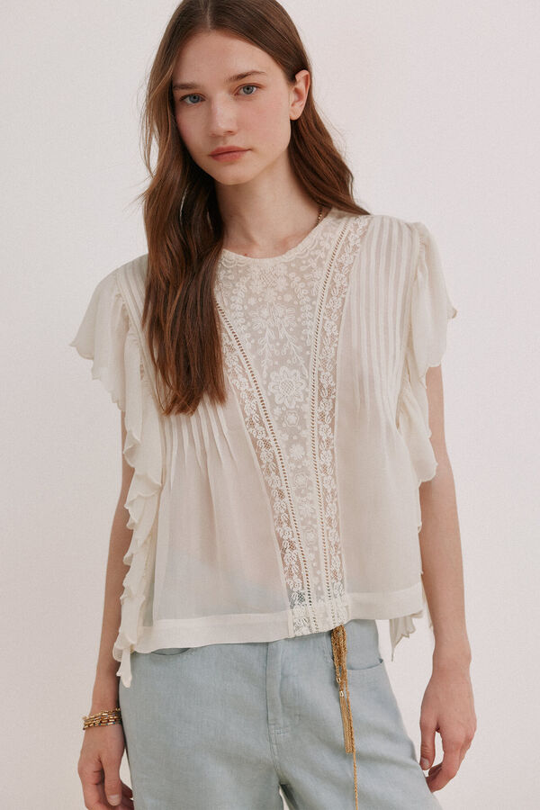 Hoss Intropia Cindy. Blusa rom&aacute;ntica Marfil