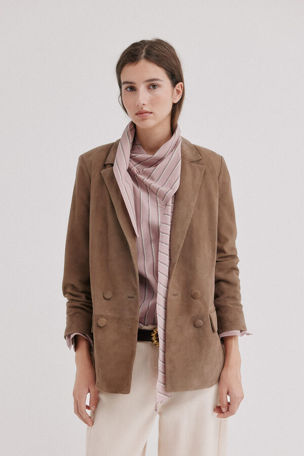 Hoss Intropia Fiore. Casaco de pele Khaki