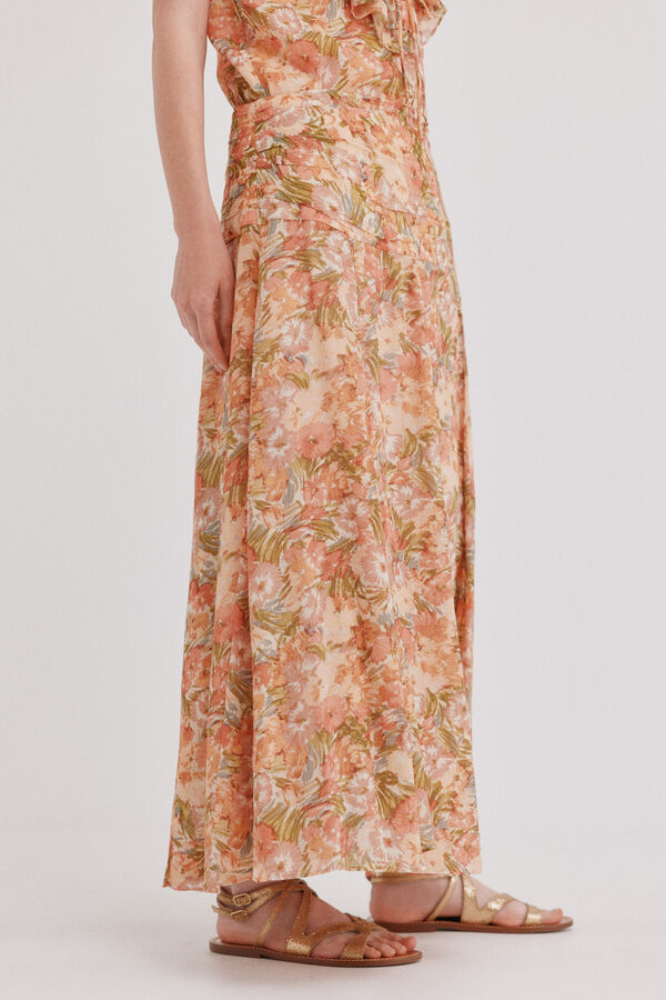 Hoss Intropia Runa. Falda flu&iacute;da Estampado Naranja