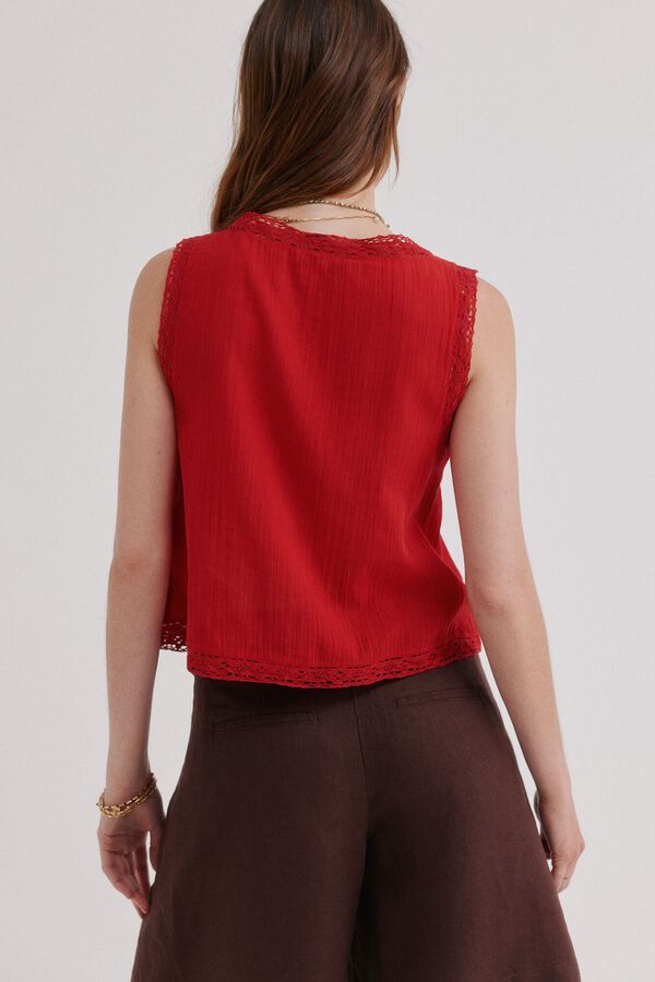 Hoss Intropia Cora. Blusa rom&aacute;ntica rojo