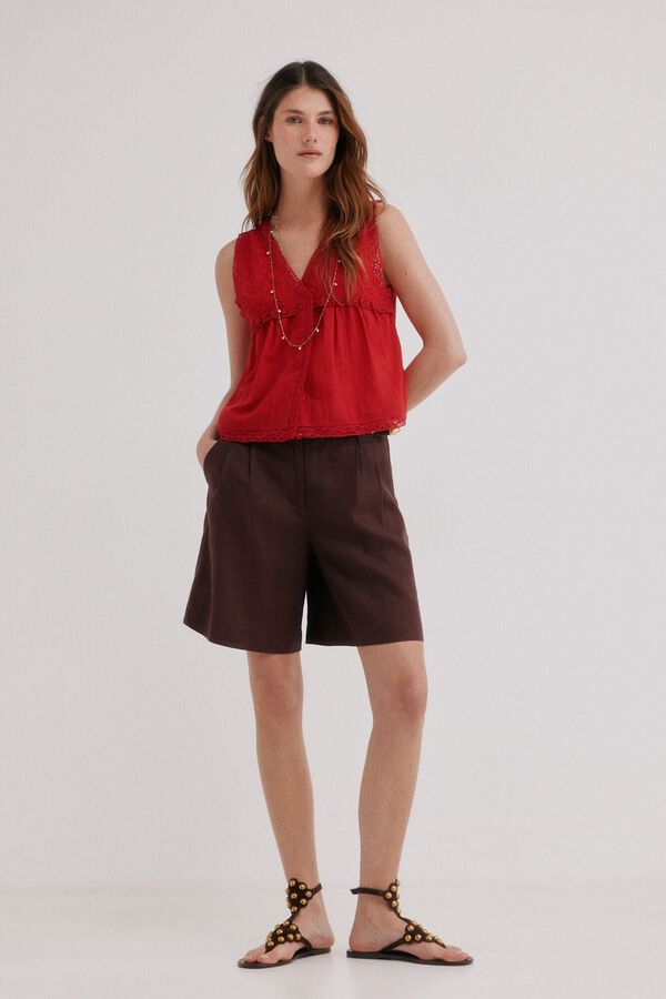 Hoss Intropia Cora. Blusa rom&aacute;ntica rojo
