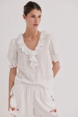 Hoss Intropia Carina. Blusa volante Marfil