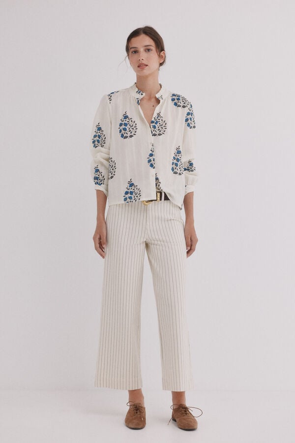 Hoss Intropia Chanel. Blusa estampada Marfil