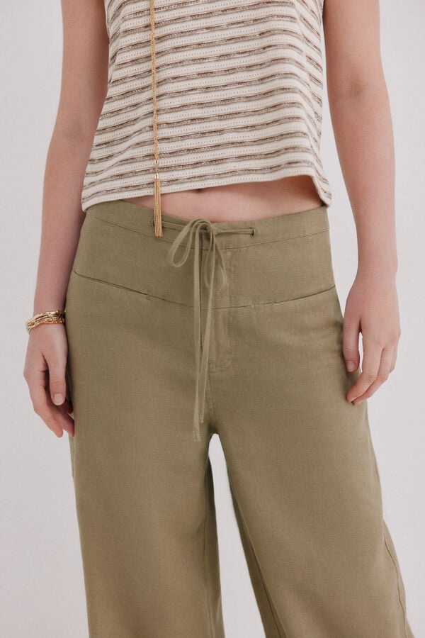 Hoss Intropia Pierina. Pantal&oacute;n flu&iacute;do Kaki