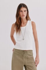 Hoss Intropia Martita. Camiseta sin magas tejido r&uacute;stico Beige
