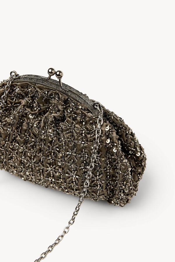 Hoss Intropia Nuria. Clutch bordado Gris