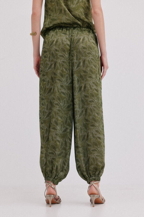 Hoss Intropia Perenna. Pantal&oacute;n fluido Estampado Verde