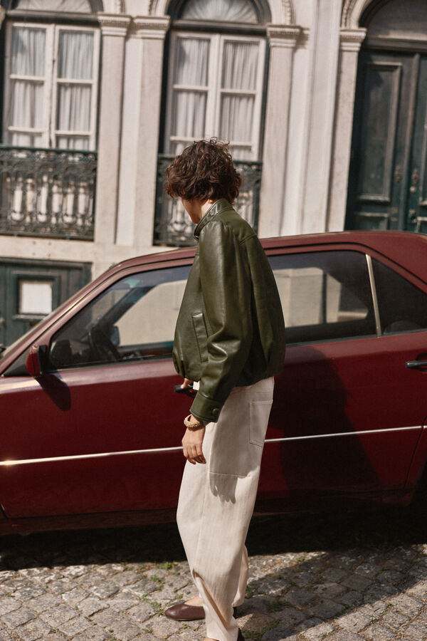 Hoss Intropia Fabia. Casaco de pele Khaki