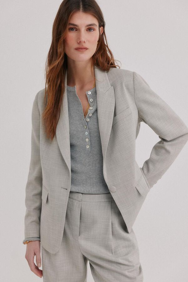 Hoss Intropia Eug&egrave;ne. Blazer fecho cruzado Cinzento