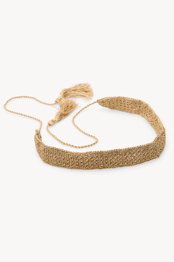 Hoss Intropia Lucrecia. Cinto de crochet metalizado Dourado