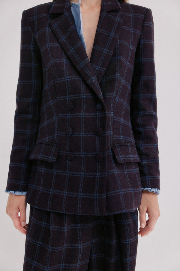 Hoss Intropia Emerald. Blazer cuadros Azul marino