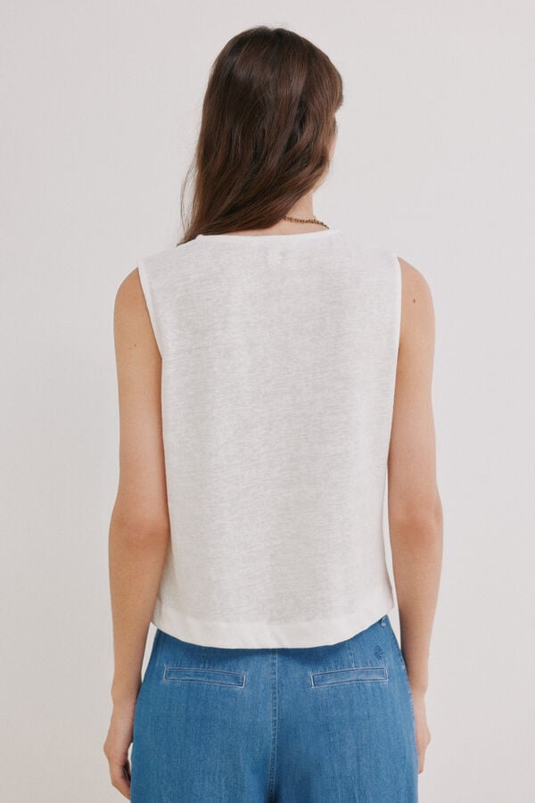 Hoss Intropia Mireia. Camiseta sin mangas tapeta Marfil