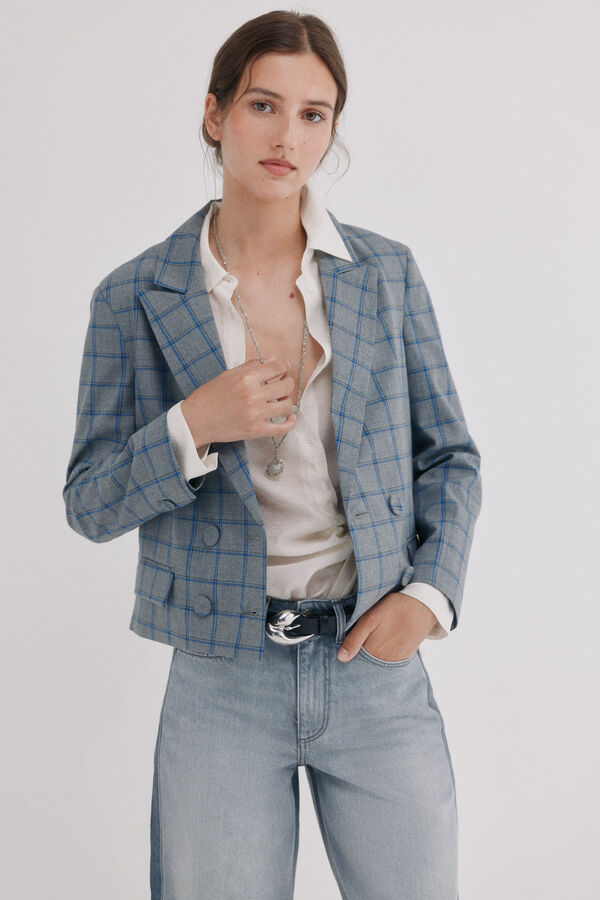 Hoss Intropia Estela. Blazer cuadros Gris