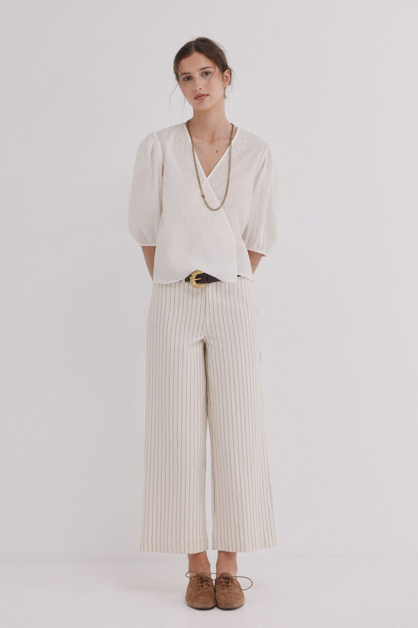 Hoss Intropia Cintia. Blusa cruzada Marfil
