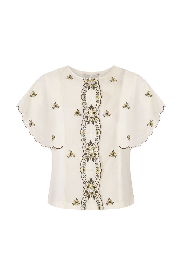 Hoss Intropia Malena. T-shirt gola redonda Beige