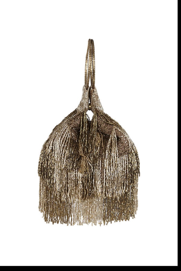 Hoss Intropia Natalia. Bolso con anillas y flecos Dorado
