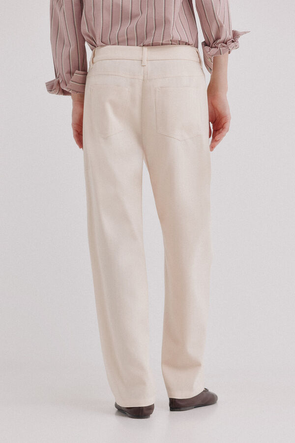 Hoss Intropia Praisa. Pantal&oacute;n de espiga Marfil