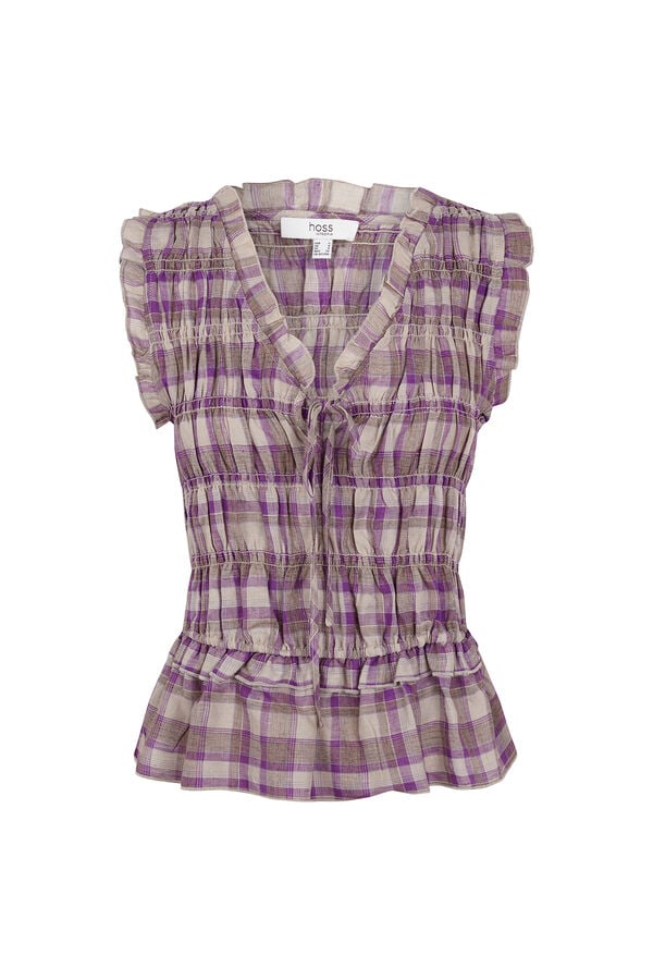 Hoss Intropia Galilea. Top cuadros Lila